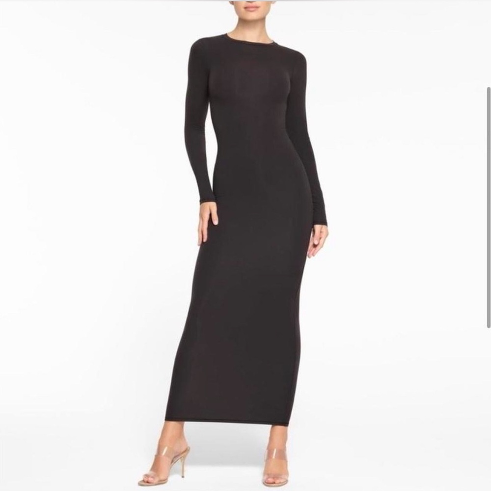 Skims Fits Everybody Crew Neck Long Sleeve Dress